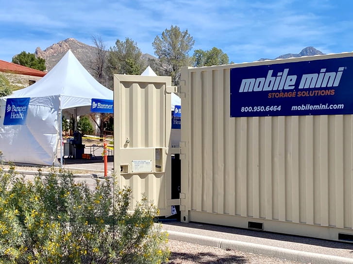 A healthcare provider in Arizona is using portable storage units to keep supplies safe and secure at their remote testing site